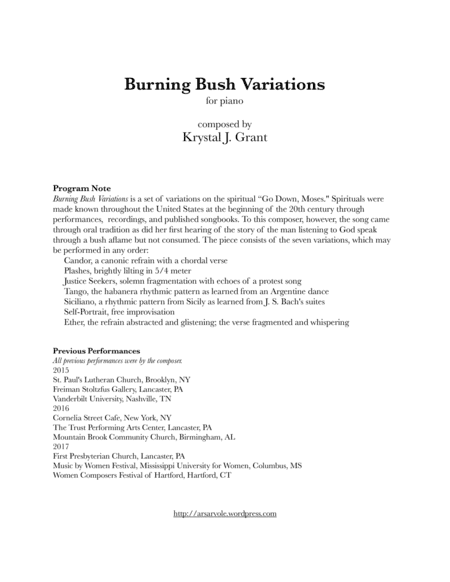 Burning Bush Variations (arr. Ars Arvole)