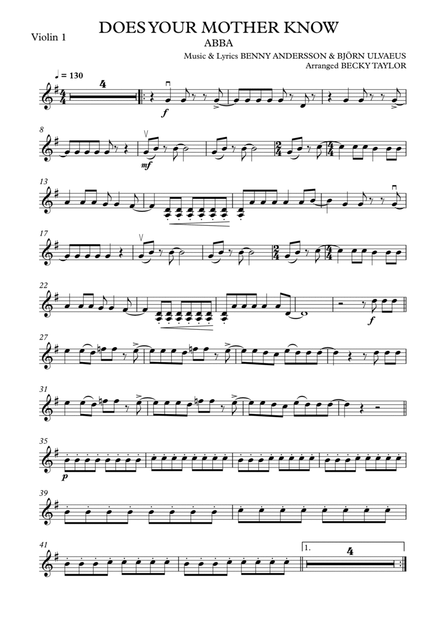 Does Your Mother Know (arr. Becky Taylor)