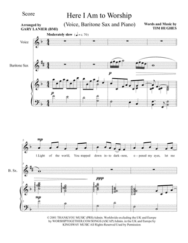 Here I Am To Worship (arr. Gary Lanier)