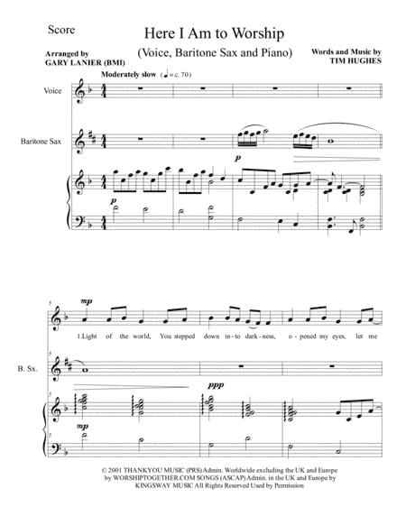 Here I Am To Worship (arr. Gary Lanier)