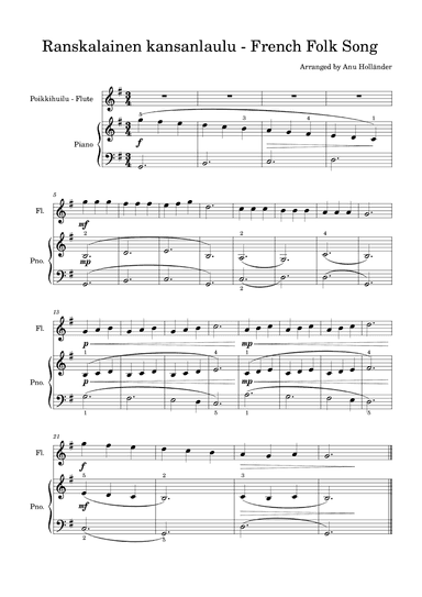 Soittosalkku: Ranskalainen kansanlaulu - French Folk Song (arr. Anu Holländer)
