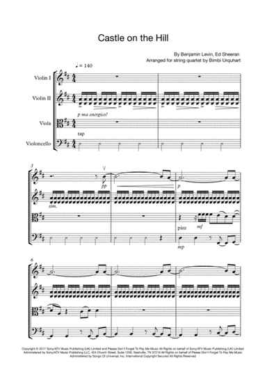 Castle On The Hill (arr. Bimbi Urquhart)