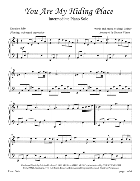 You Are My Hiding Place (arr. Sharon Wilson)