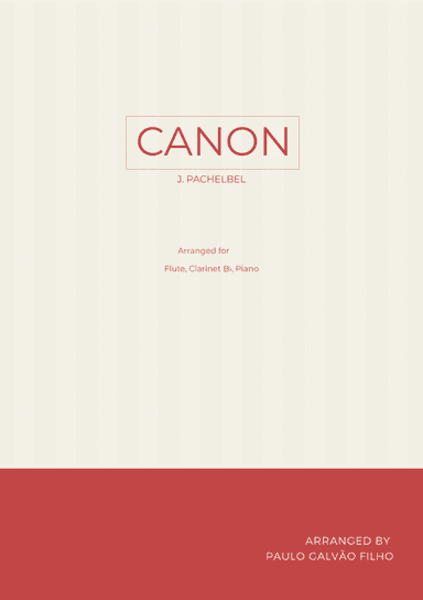 CANON IN D - WIND PIANO TRIO (FLUTE, CLARINET & PIANO) (arr. Paulo Galvao Filho)