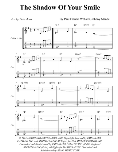 The Shadow Of Your Smile (arr. Enea Acco)