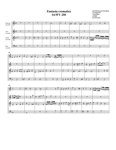 Fantasia cromatica SwWV 258 (arrangement for 4 recorders) (arr. Gil Garty)