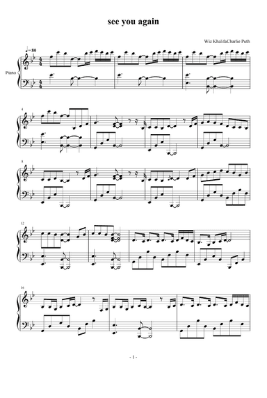 See You Again (arr. Charlie Puth)
