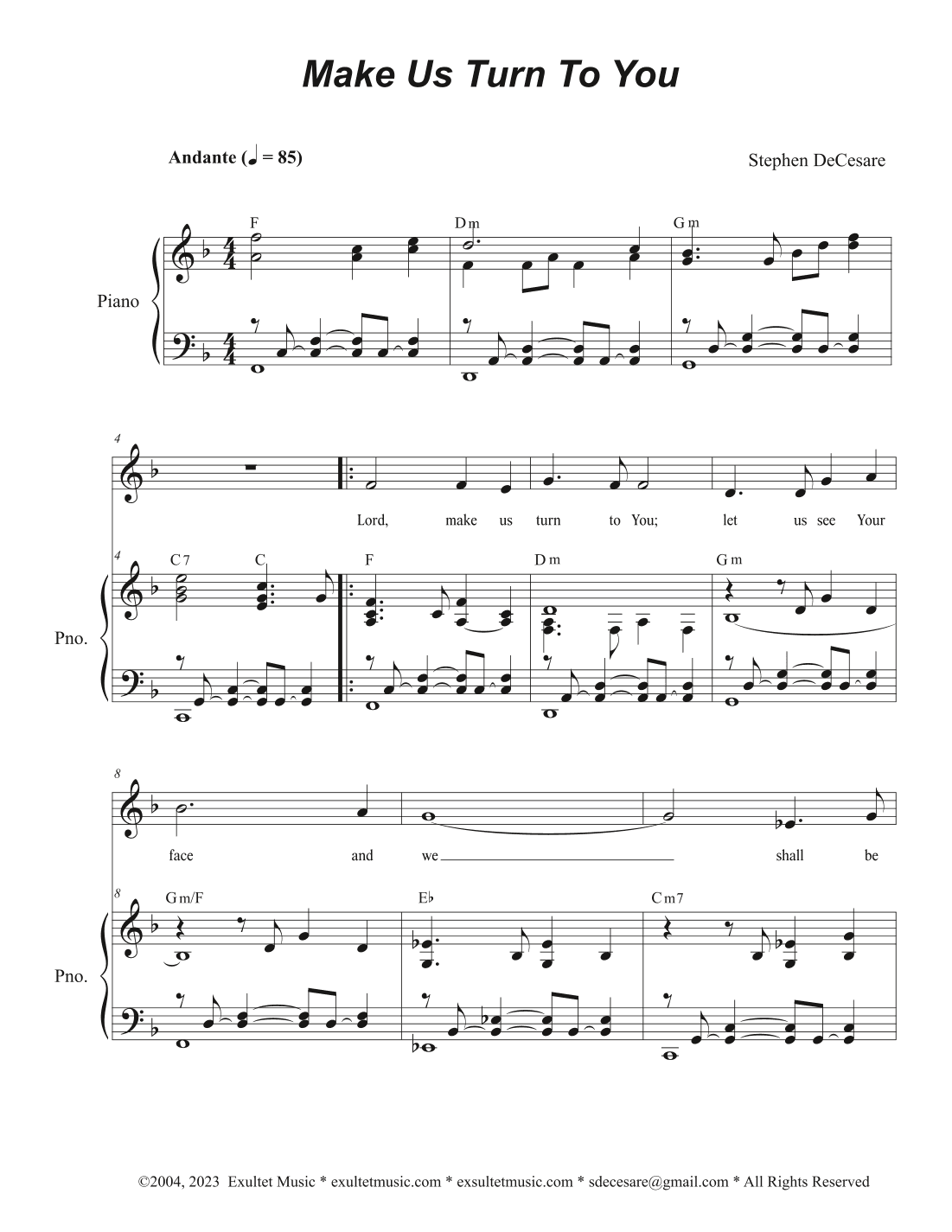 Make Us Turn To You (Unison choir)
