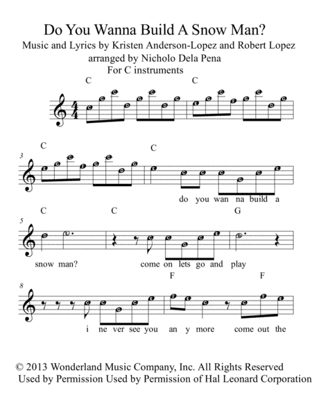 Do You Want To Build A Snowman? (arr. Nicholo Dela Pena)