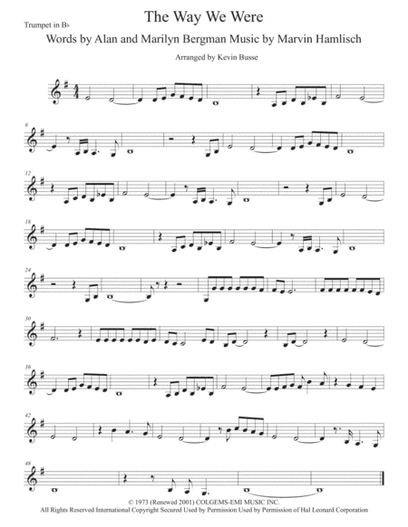 The Way We Were (arr. Kevin Busse)