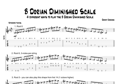 B Dorian Diminished Scale (4 Ways to Play)