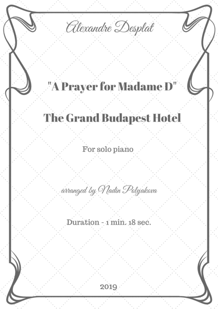 The Grand Budapest Hotel (arr. Nadin Polyakova)