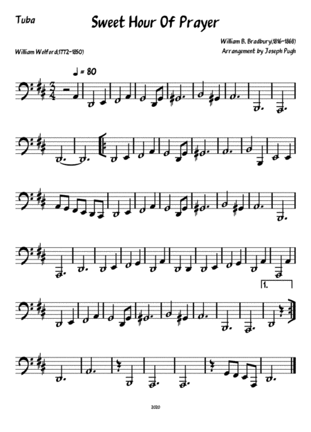 Sweet Hour Of Prayer (Brass Quintet) (arr. Joseph Pugh)