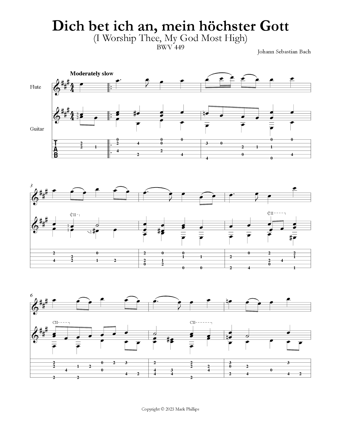 Dich bet ich an, mein höchster Gott (I Worship Thee, My God Most High) (arr. Mark Phillips)