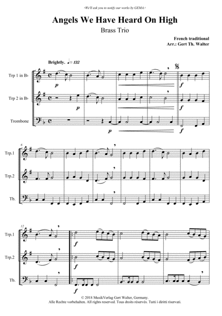 Angels We Have Heard On High (arr. Gert Th. Walter)