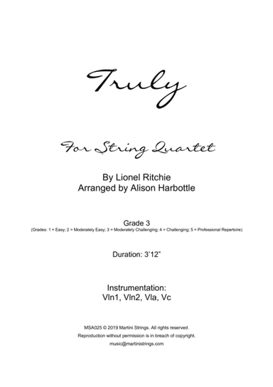 Truly (arr. Alison Harbottle)