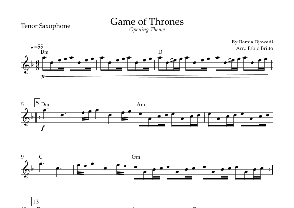 Game Of Thrones (arr. Fabio Britto)