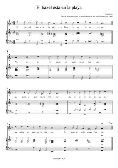 El baxel esta en la playa (arr. Early Music Scores)