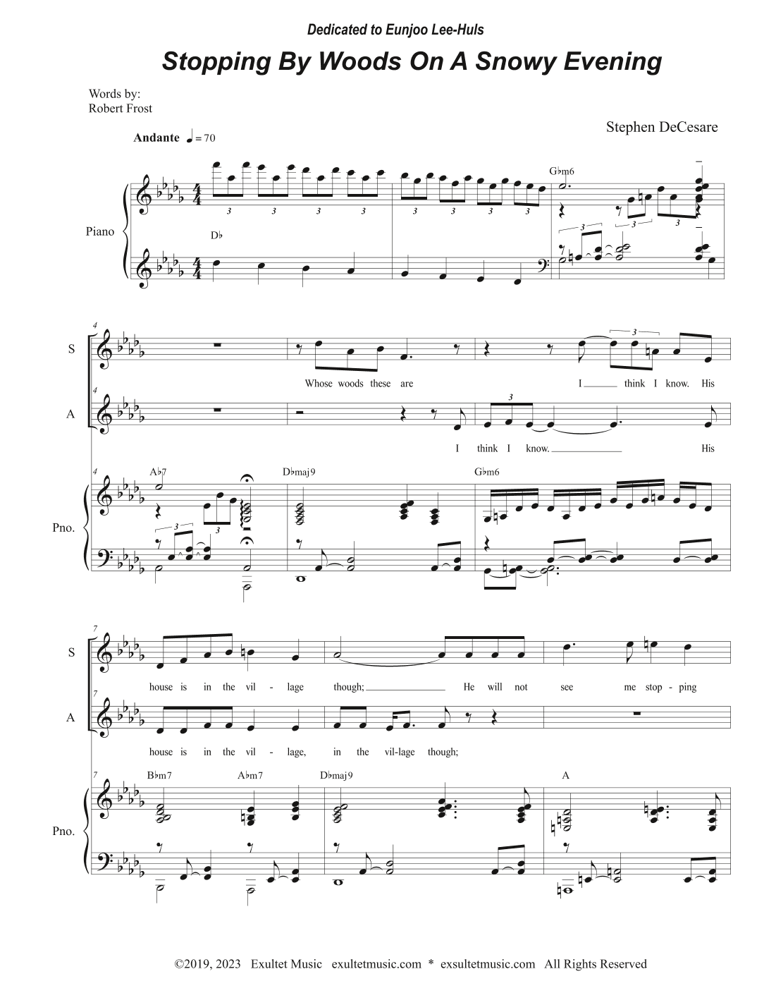 Stopping By Woods On A Snowy Evening (Duet for Soprano and Alto Solo)