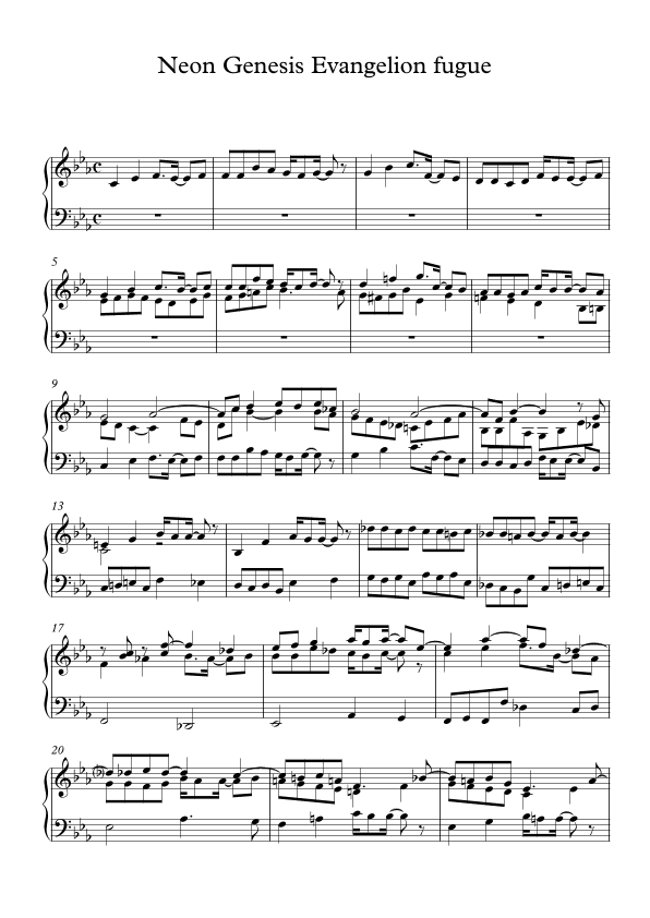 Neon Genesis Evangelion opening fugue