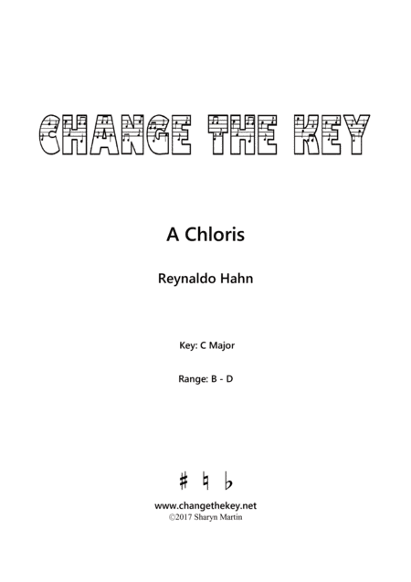 A Chloris - C Major (arr. Change the Key)