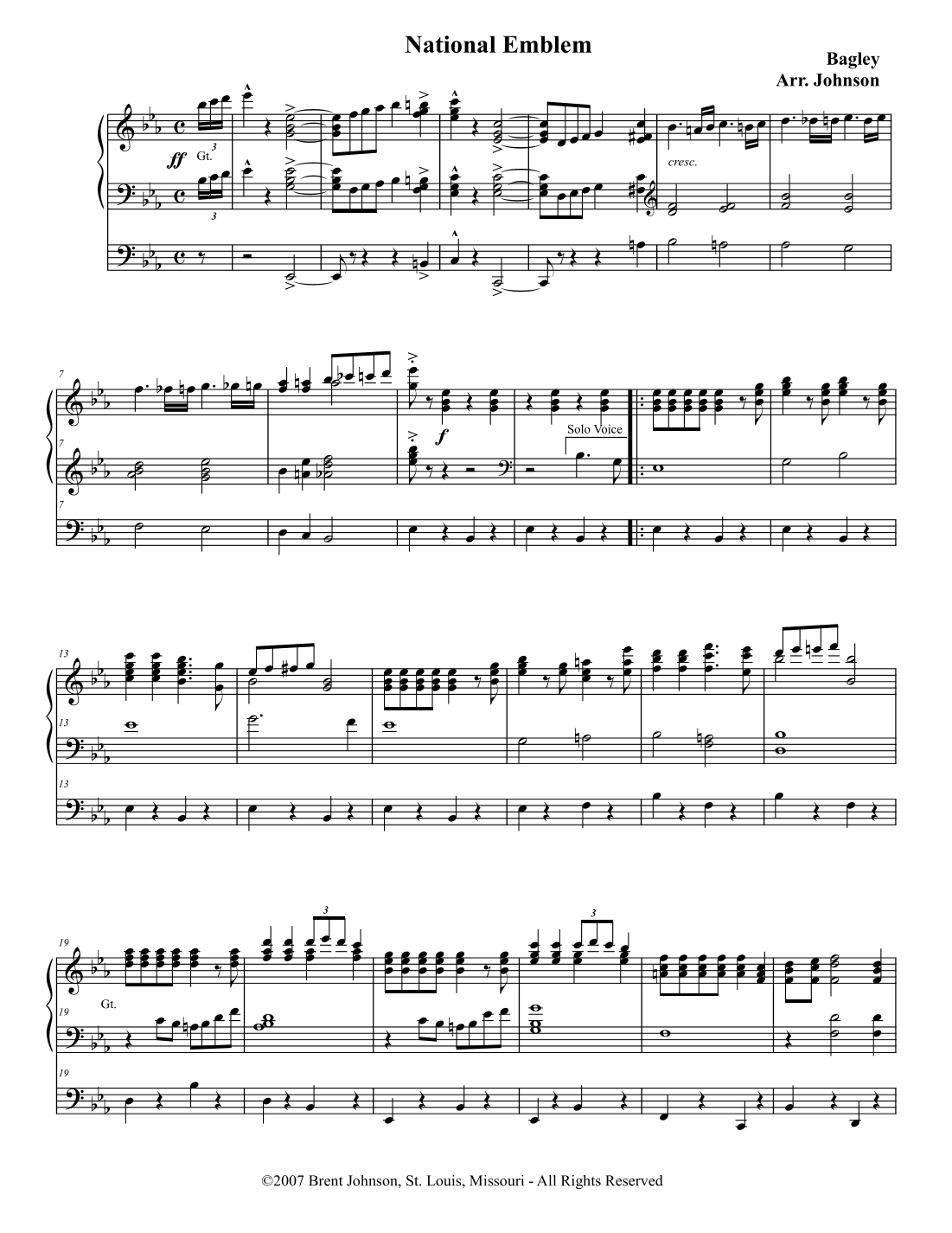 National Emblem March (arr. Brent M. Johnson)