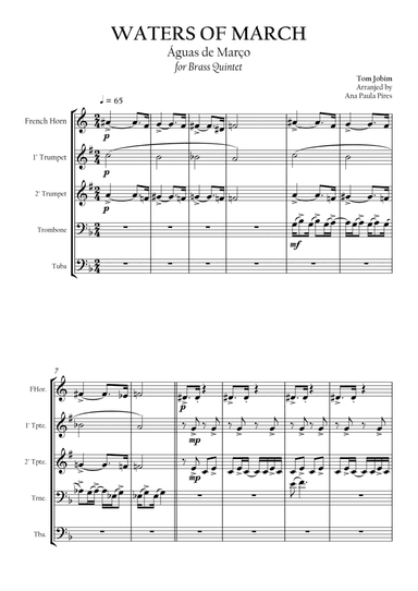 Águas De Março (waters Of March) (arr. Ana Paula Pires)