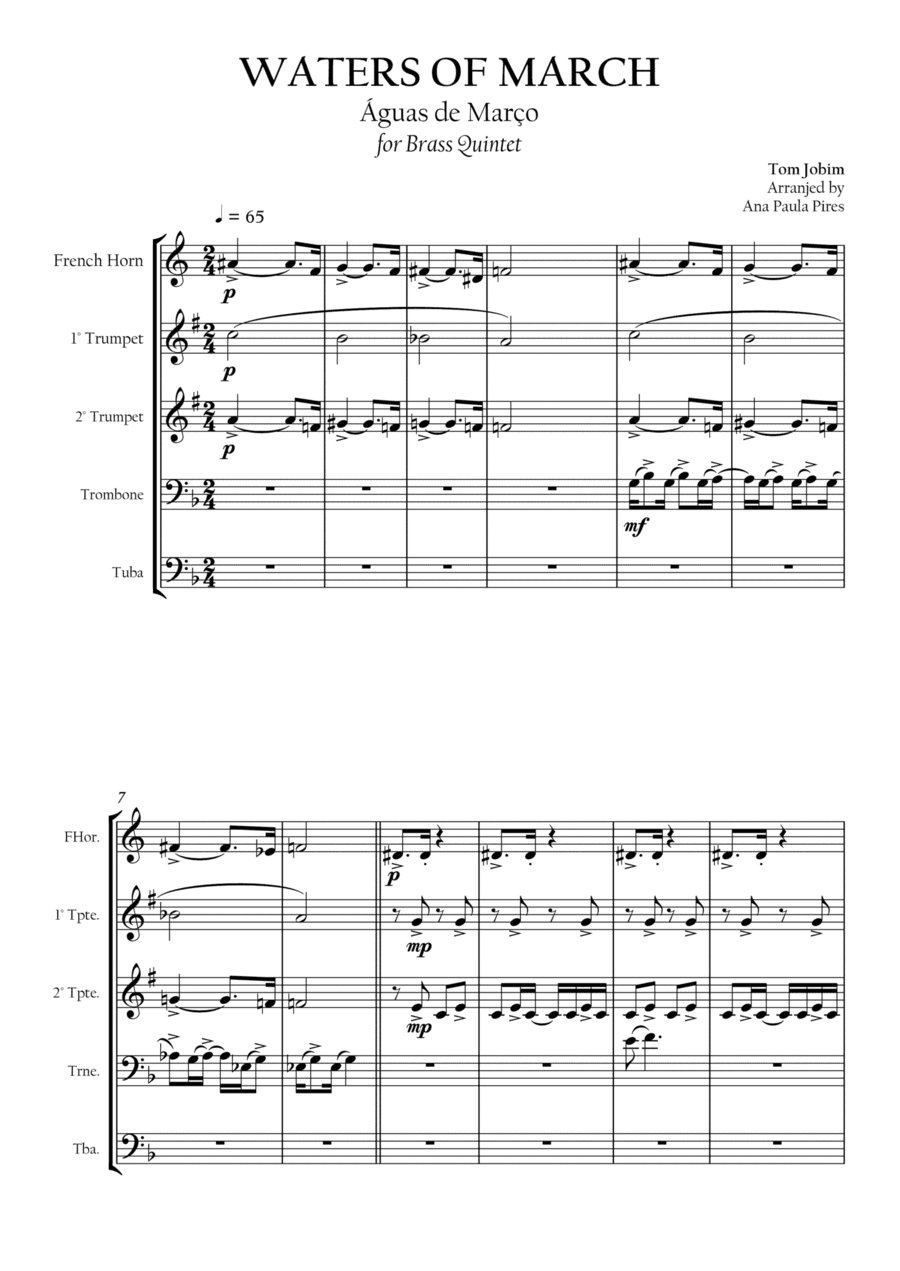 Águas De Março (waters Of March) (arr. Ana Paula Pires)
