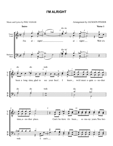 I'm Alright (arr. Jackson Pinder)
