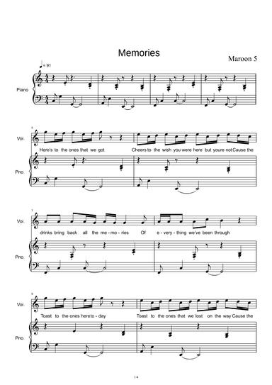 Memories (arr. Maroon 5)