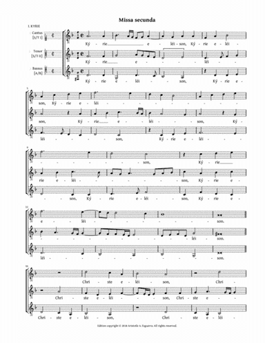 Missa secunda a 3 (Asola) - SSA or TTB (arr. Aristotle A. Esguerra)