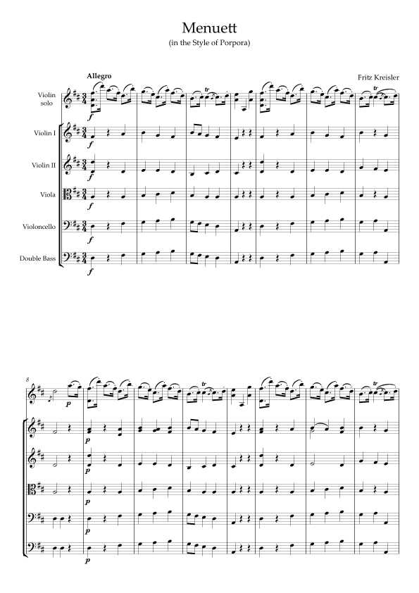 Menuett (in the Style of Porpora) (arr. A.G.)