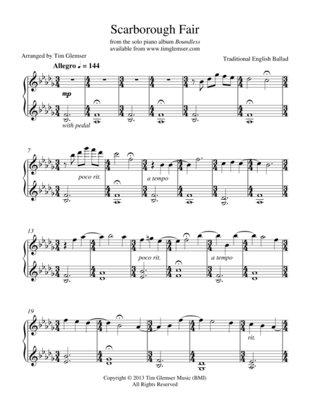 Scarborough Fair (arr. Tim Glemser)