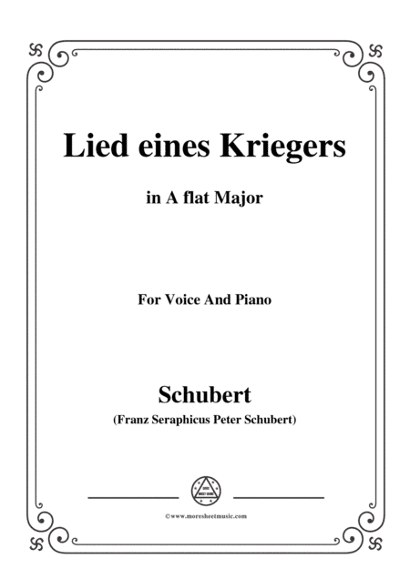 Schubert-Lied eines Kriegers,D.822,in A flat Major,for Voice and Piano (arr. MSM)