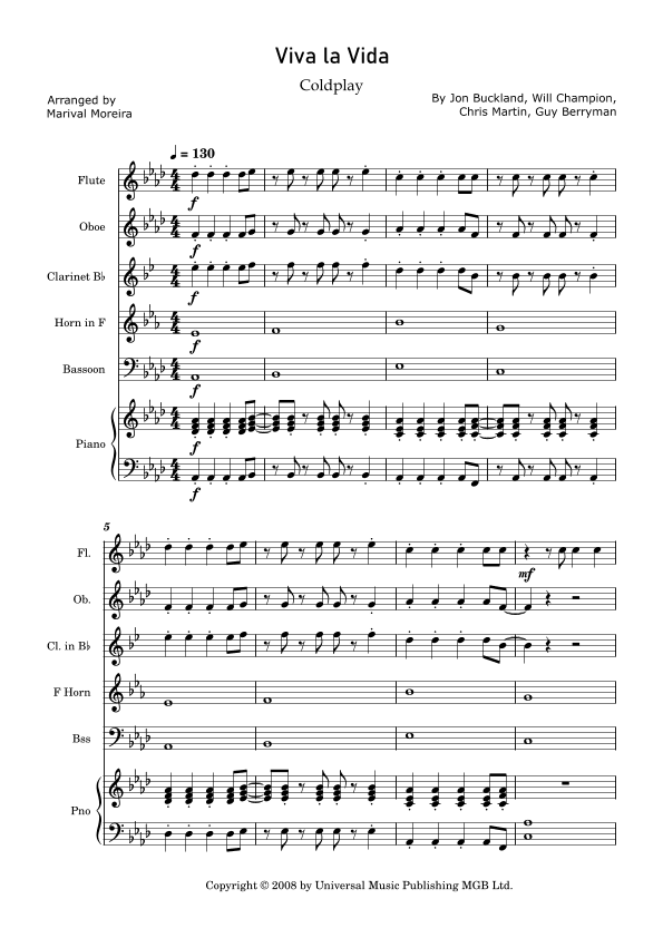 Viva La Vida (arr. Marival Moreira)
