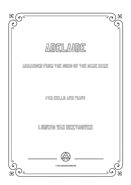 Beethoven-Adelaide,for Cello and Piano (arr. MSM)