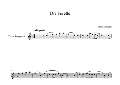Die Forelle - Franz Schubert (Tenor Sax) (arr. Digital Book Music)