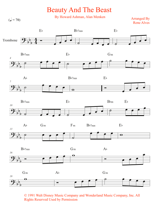 Beauty And The Beast (arr. Rene Alves)