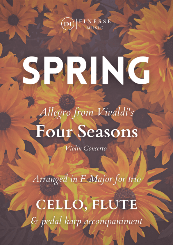 TRIO - Four Seasons Spring (Allegro) for CELLO, FLUTE and PEDAL HARP - F Major (arr. Ivan de Andrade)