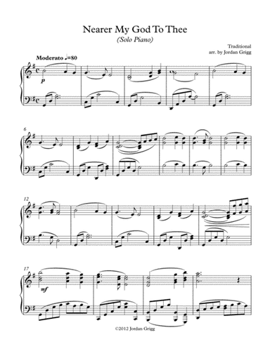 Nearer My God To Thee (solo piano) (arr. Jordan Grigg)