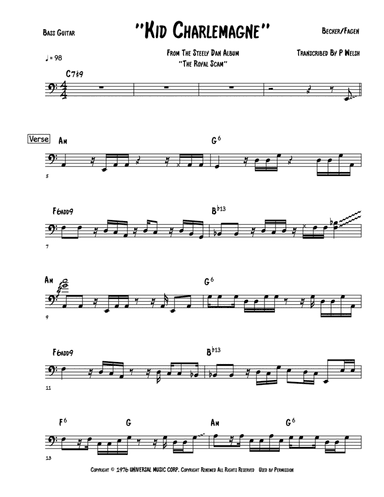 Kid Charlemagne (arr. P Welsh)