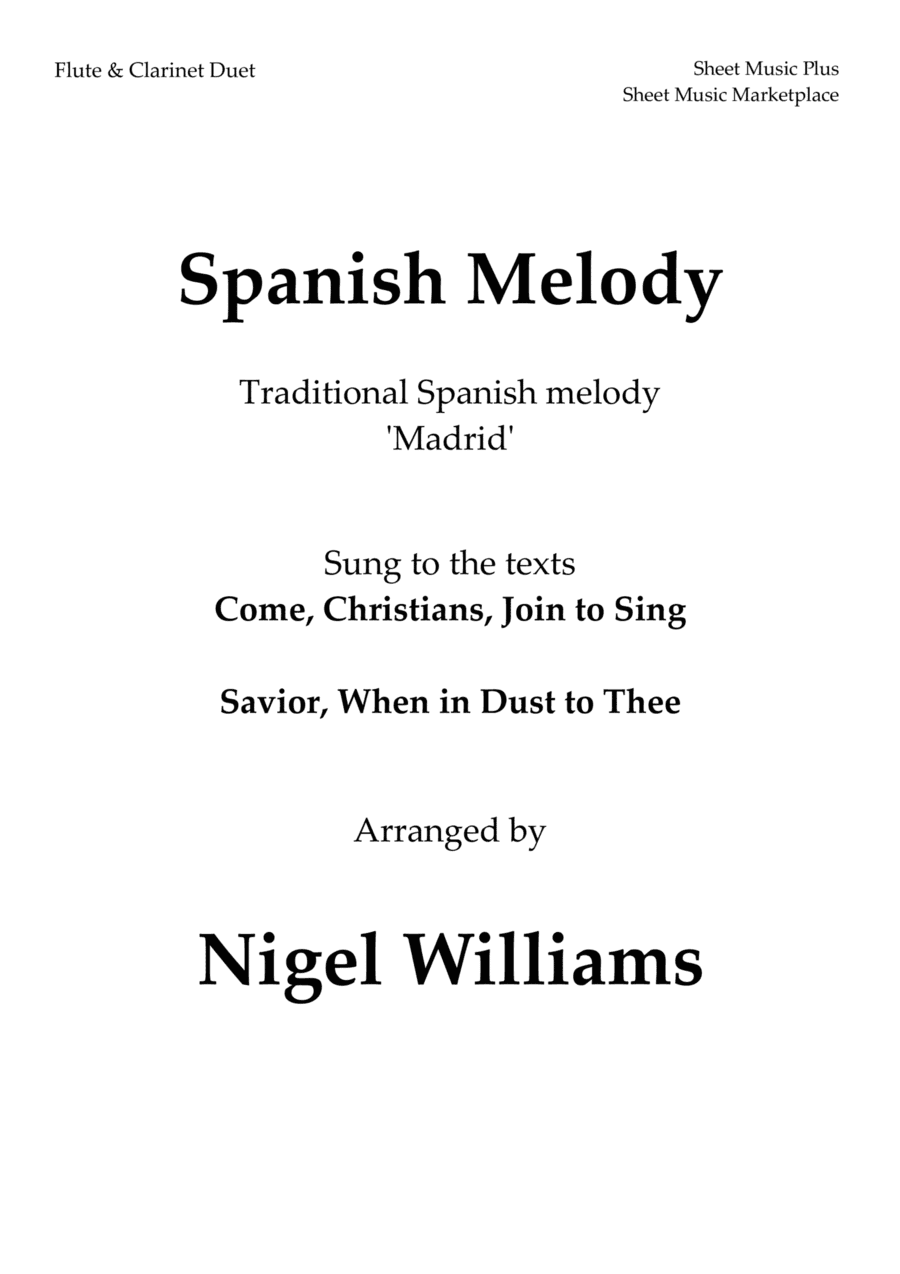 Spanish Melody, for Flute and Clarinet Duet (arr. Nigel Williams)