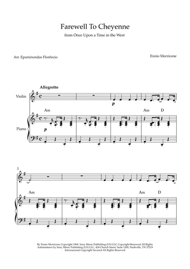 Farewell To Cheyenne (arr. Epaminondas Florêncio)