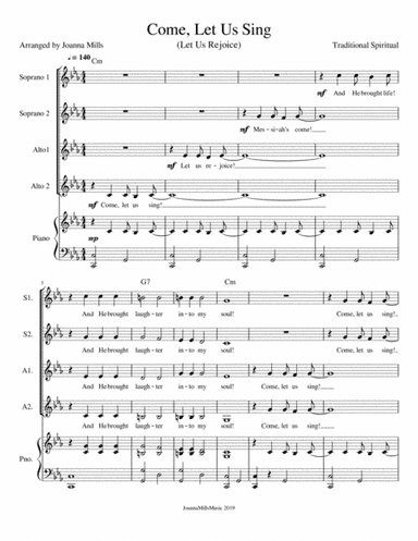 Come, Let Us Sing (Let Us Rejoice) SSAA (arr. Joanna Mills)