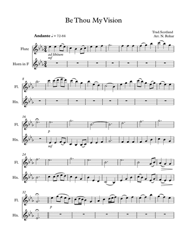 Be Thou My Vision for flute and French horn (arr. Nancy Shafer Rohar)