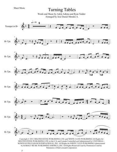 Turning Tables (arr. José Daniel Morales A.)