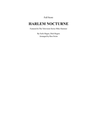 Harlem Nocturne (arr. Ron Swim)
