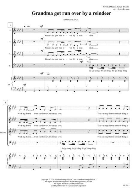 Grandma Got Run Over By A Reindeer (arr. Jetse Bremer)
