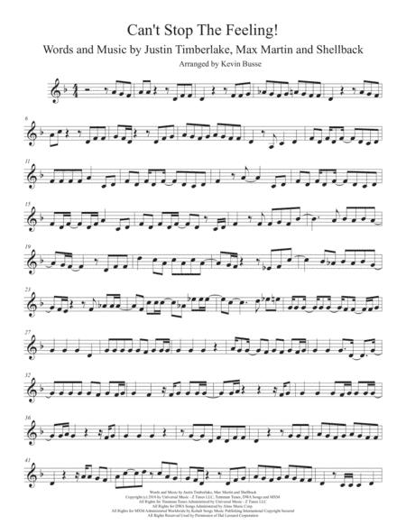 Can't Stop The Feeling  from TROLLS (arr. Kevin Busse)