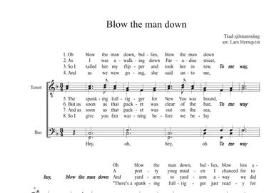 Blow the man down (arr. Lars Hernqvist)